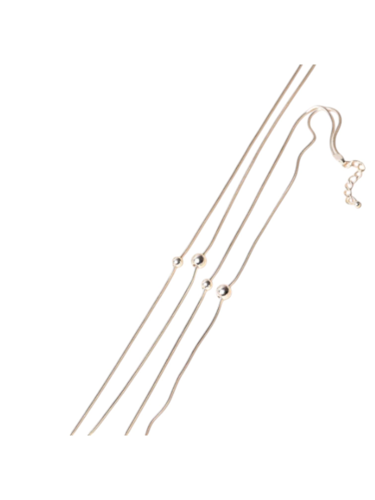 Double String Bead Rhodium Plated 925 Sterling Silver By Kesardeep Impex Chain Anklet For Women